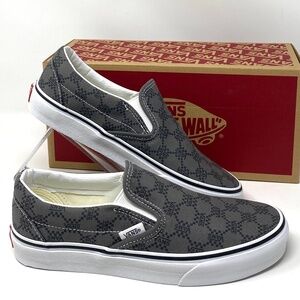 VANS Classic Slip On Sneaker Canvas Pewter Skate Shoe Low Women Size VN0A7Q5DPWT